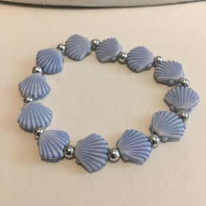 Trrtlz blue sea shell stretchy bracelet